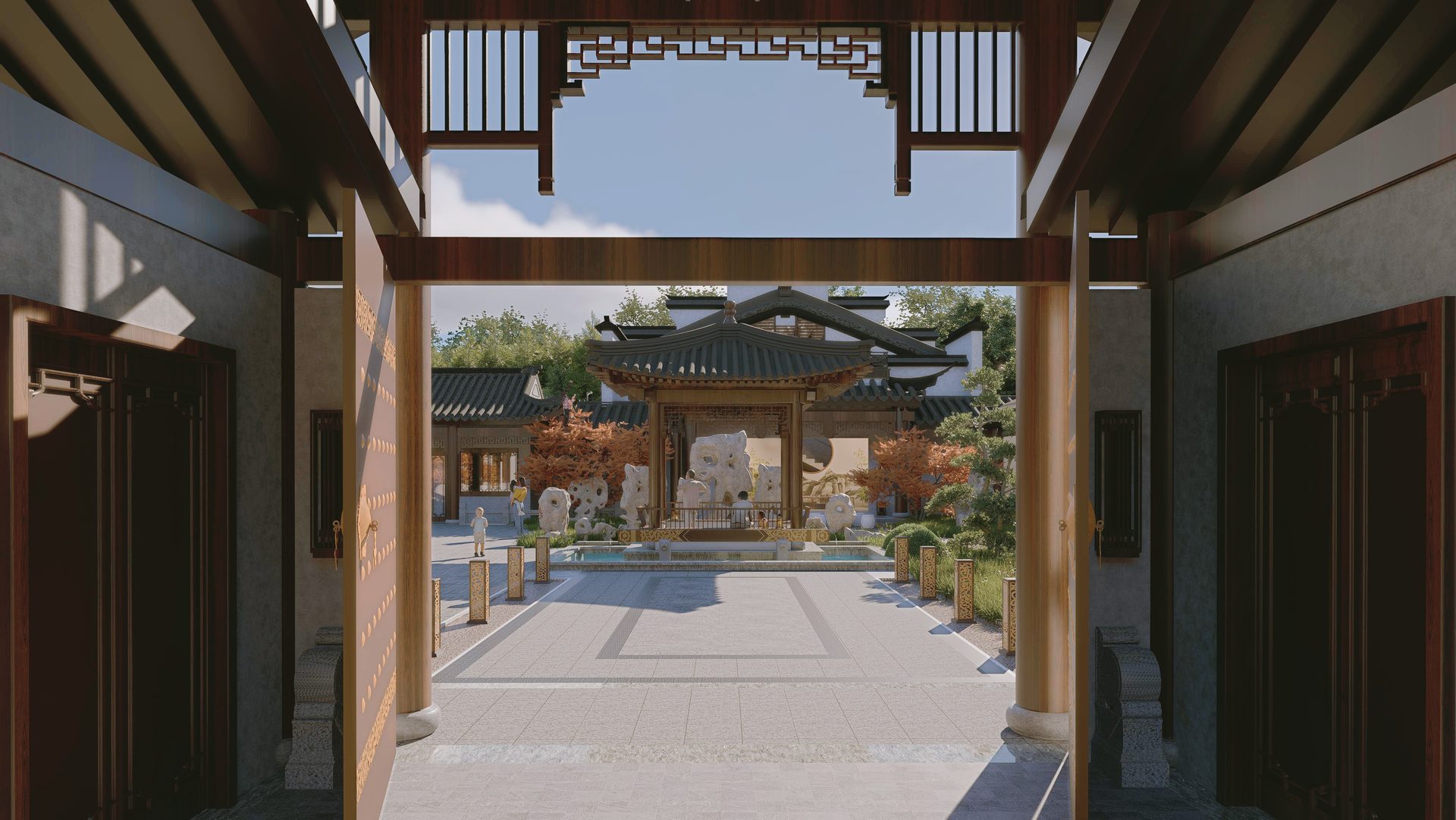 水榭与叠石